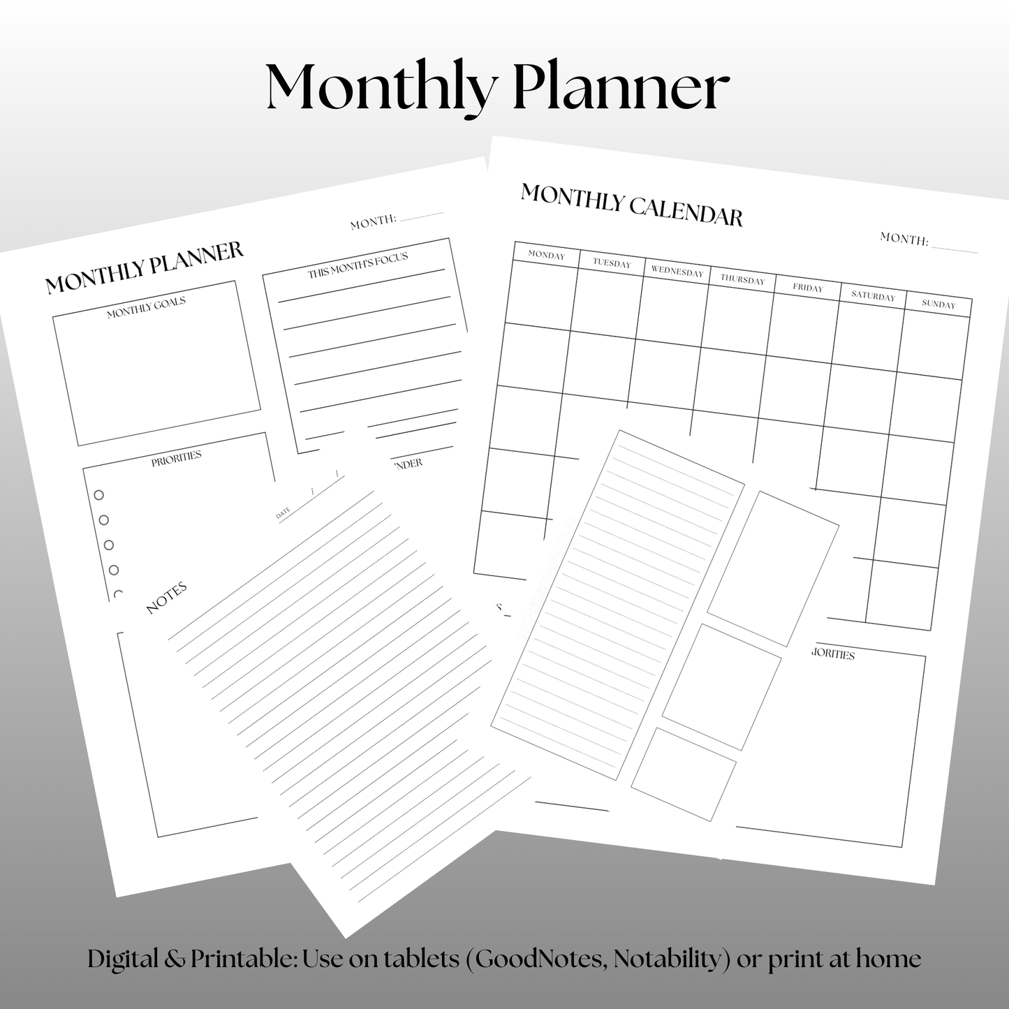 Monthly Digital Planner