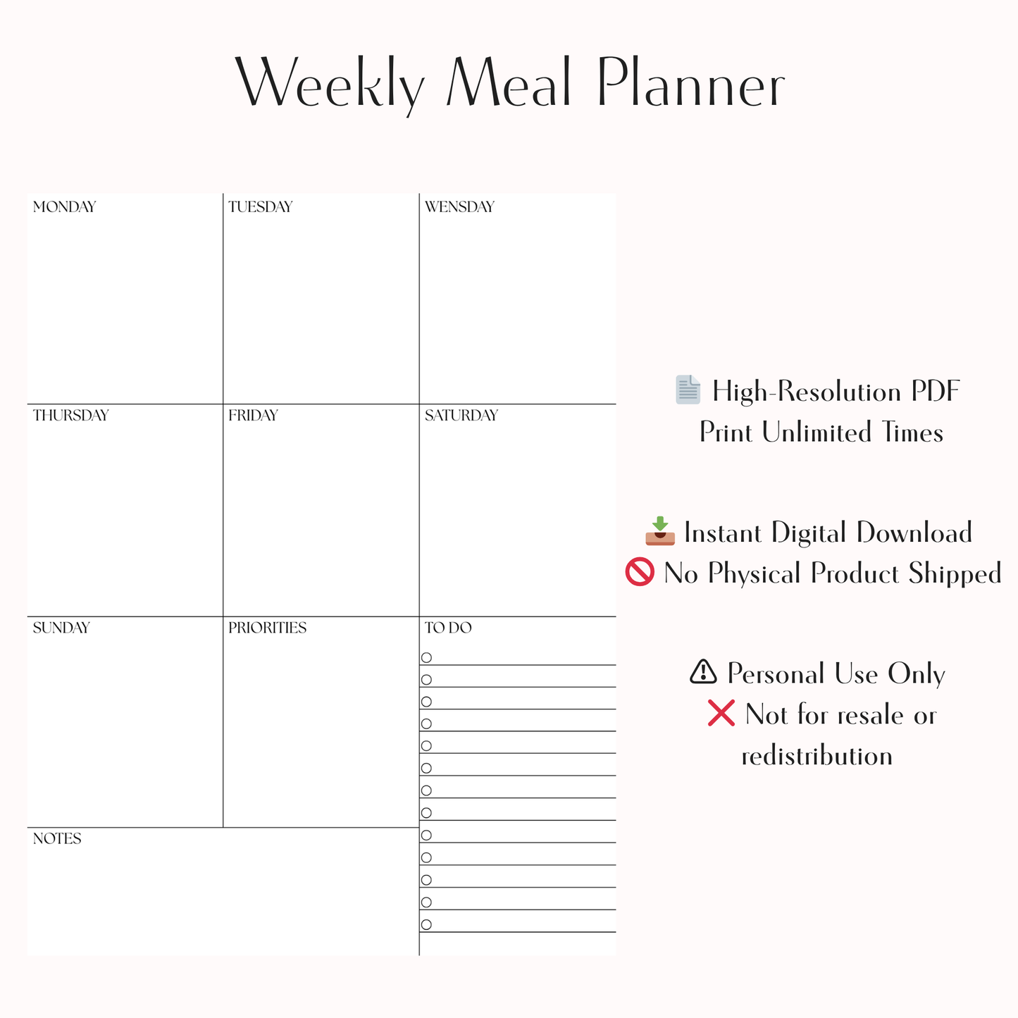 Weekly Planner — Ultimate Minimal