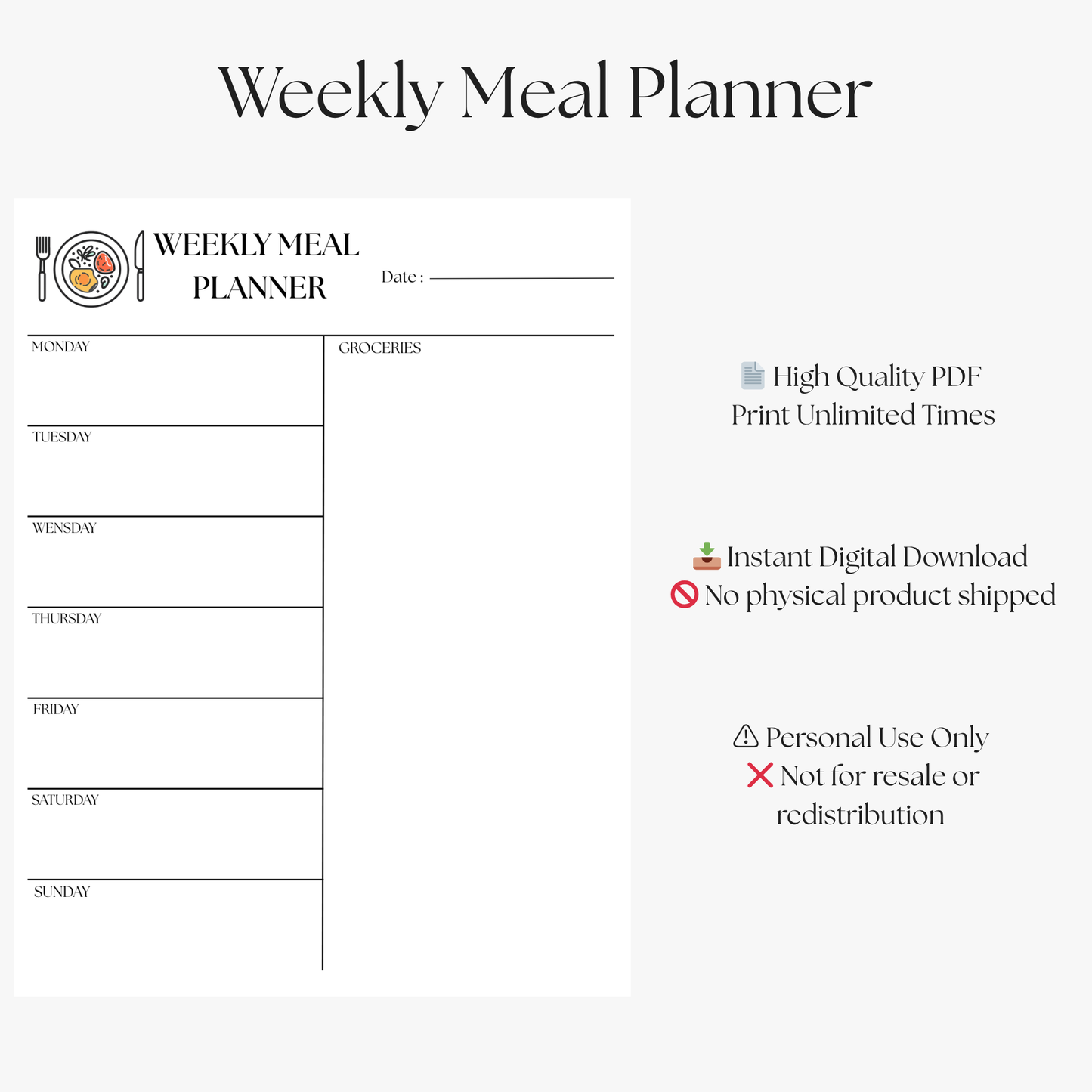 Weekly Meal Planner — Ultimate Edition