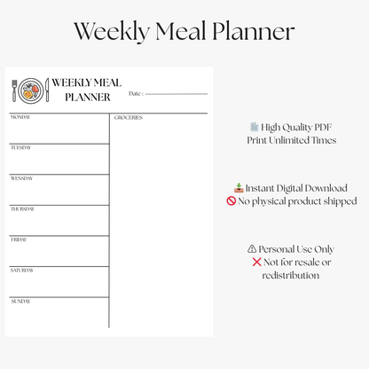 Weekly Meal Planner — Ultimate Edition