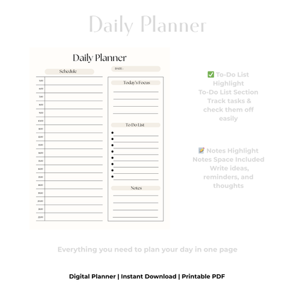 Digital Daily Planner PDF