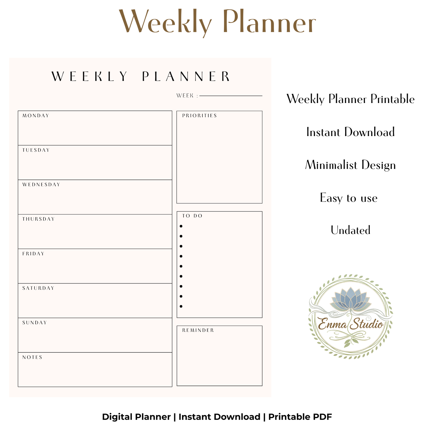 Minimalist Weekly Planner