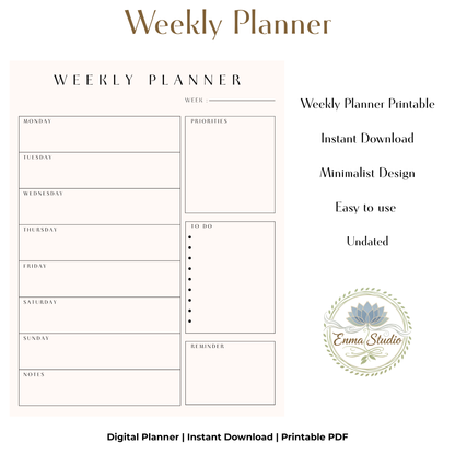 Minimalist Weekly Planner