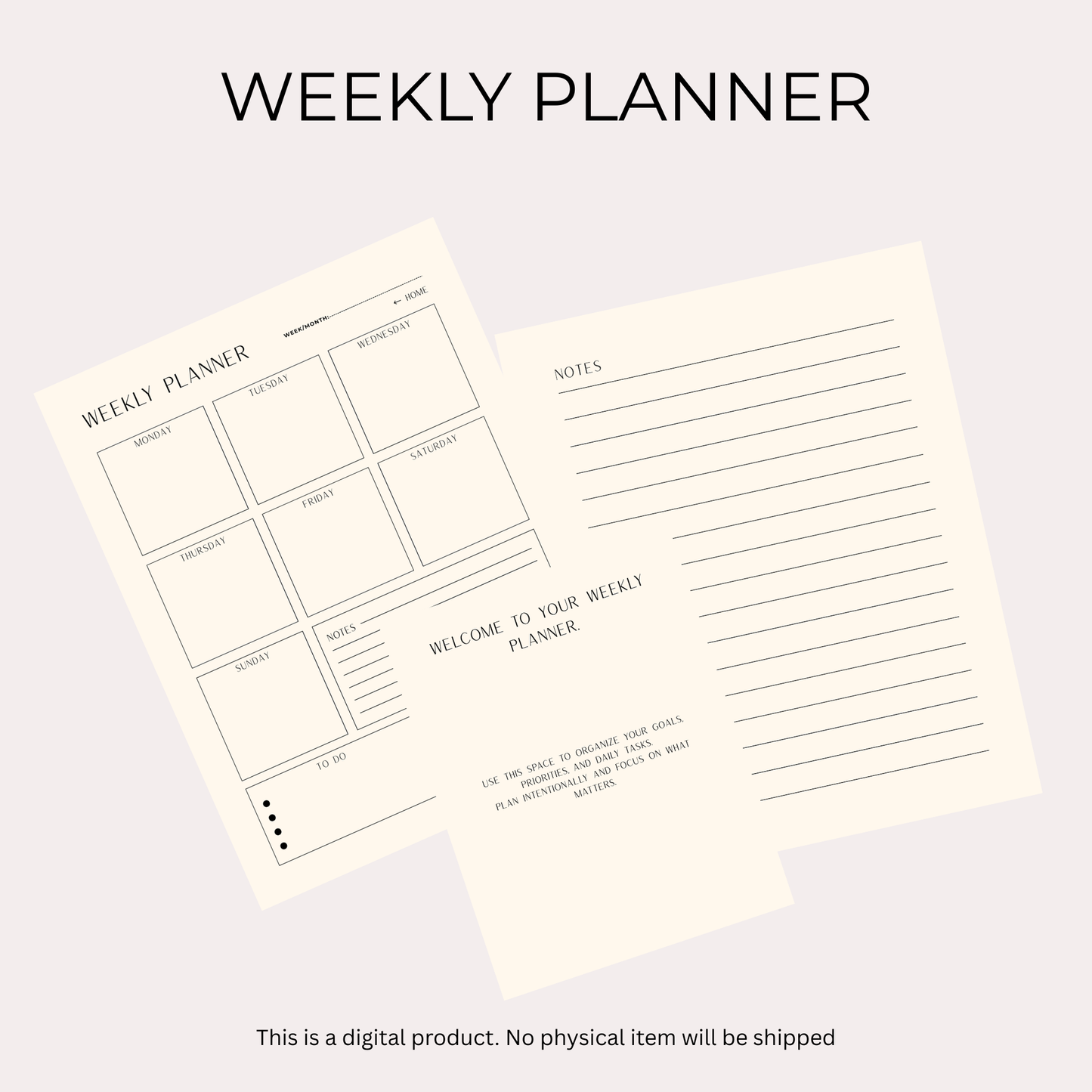 Minimalist Weekly Digital Planner