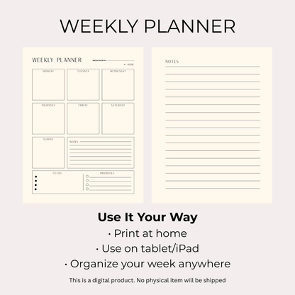 Minimalist Weekly Digital Planner
