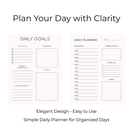 Simple & Elegant Daily Digital Planner - Instant Download