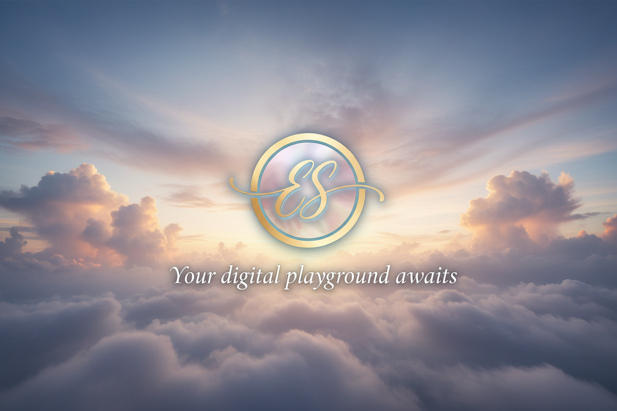 Sky view with ES logo and elegant tagline